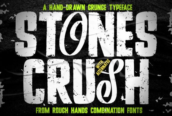 Stones Crush 2: A Hand-Drawn Display Font for Bold Editorial Design
